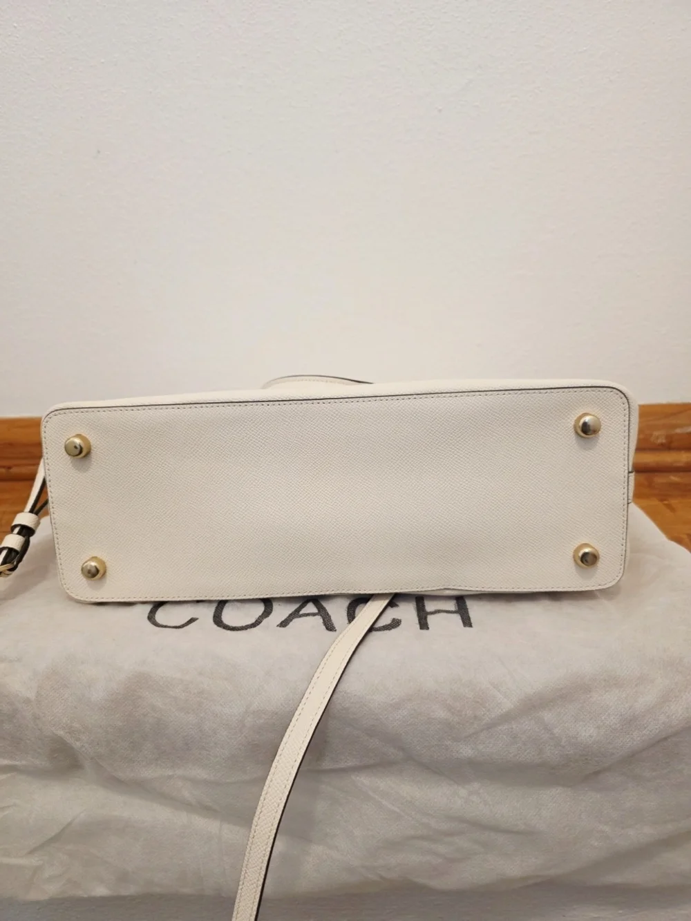 COACH Sierra Satchel + Accordian Zip Wallet w/ Stardust Studs In Chalk - Picture 9 of 16